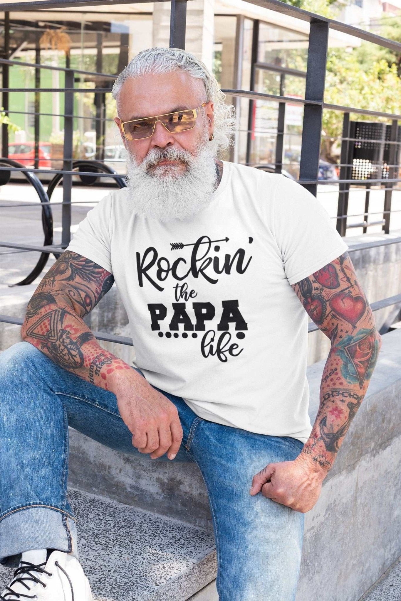 Rockin' the Papa Life T-Shirt - Fun & Stylish Gift for Papas T-Shirt
