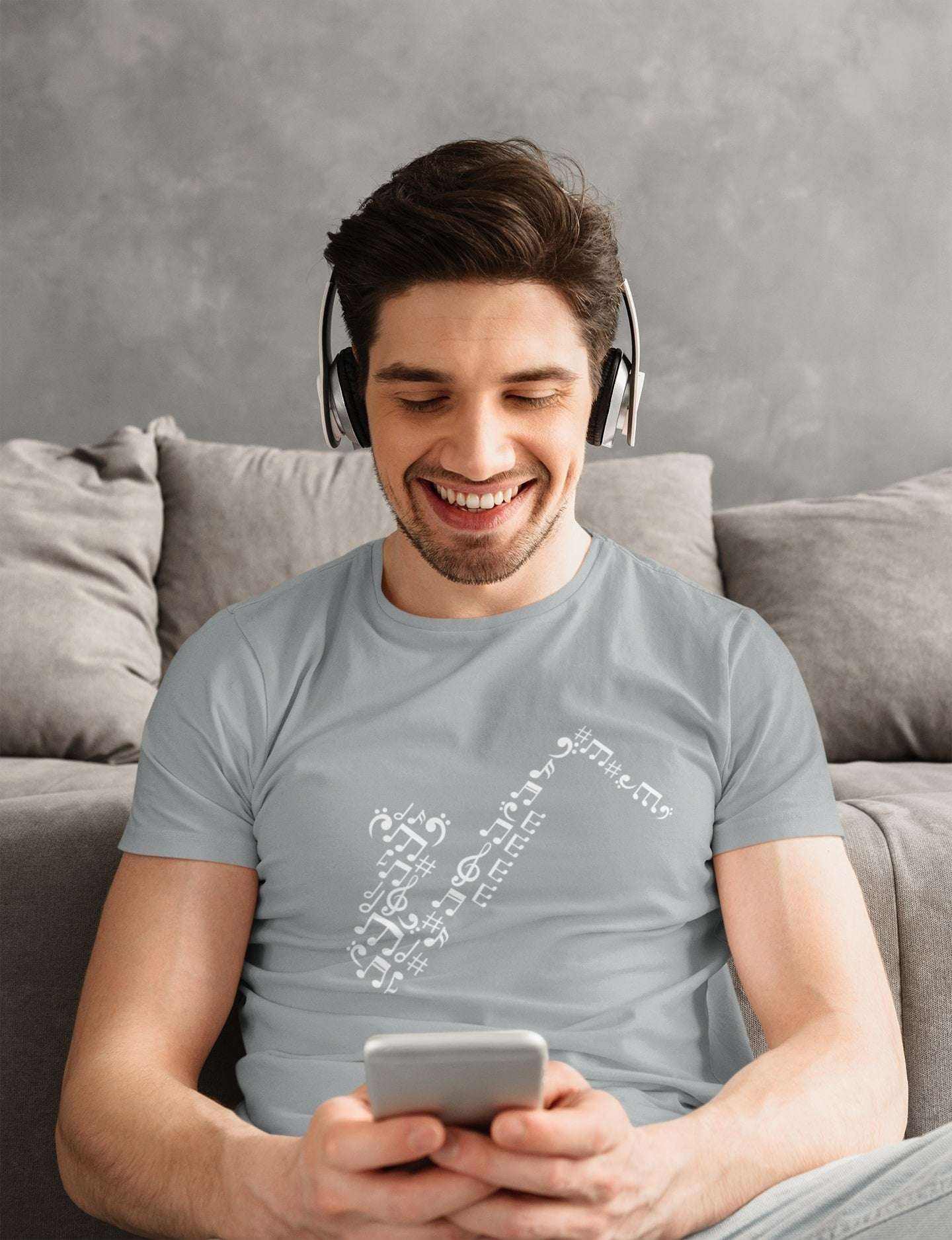 Saxophone Music Symbols T-Shirt | Perfect Gift for Jazz Lovers and Musicians T-Shirt