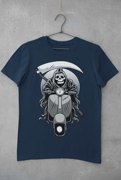 Scooter Reaper Biker T-Shirt Grim Skull Scythe Classic Design Motorcycle Classic T-Shirt Gift