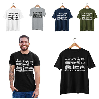 Select Your Weapon Retro Gaming Controllers T-Shirt Gaming Classic Gift Top T-Shirt
