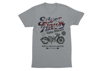 Silverhawk Motorcycle Biker T-Shirt Union Jack British Classic Vintage Gift T-Shirt