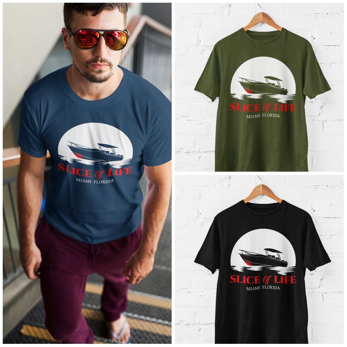 Slice Of Life Miami Florida Funny T-Shirt Dexter TV Serial Killer Boat Funny T-Shirt