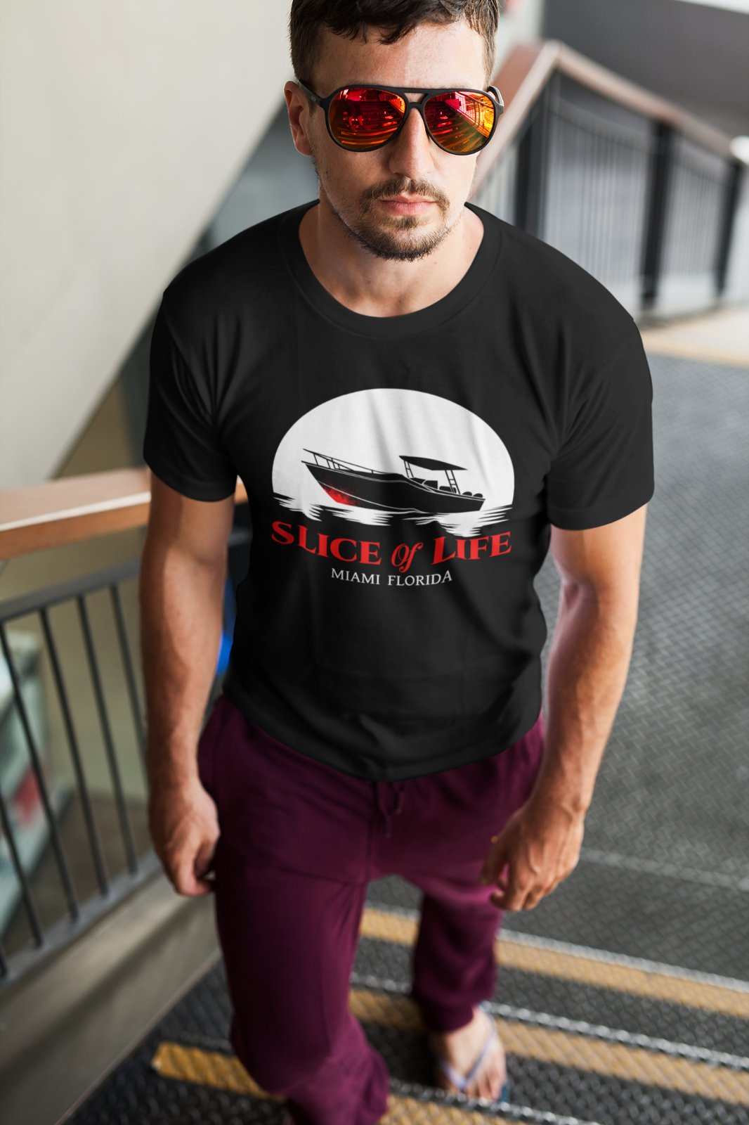 Slice Of Life Miami Florida Funny T-Shirt Dexter TV Serial Killer Boat Funny T-Shirt