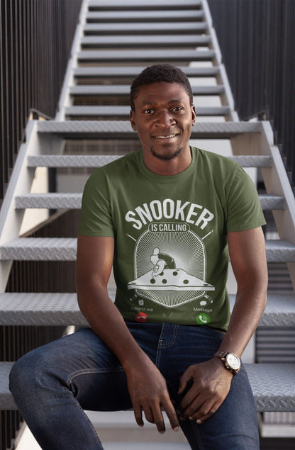 SNOOKER IS CALLING and I Must Go Funny Phone Joke T-Shirt Pot Balls Baize Fan T-Shirt Gift