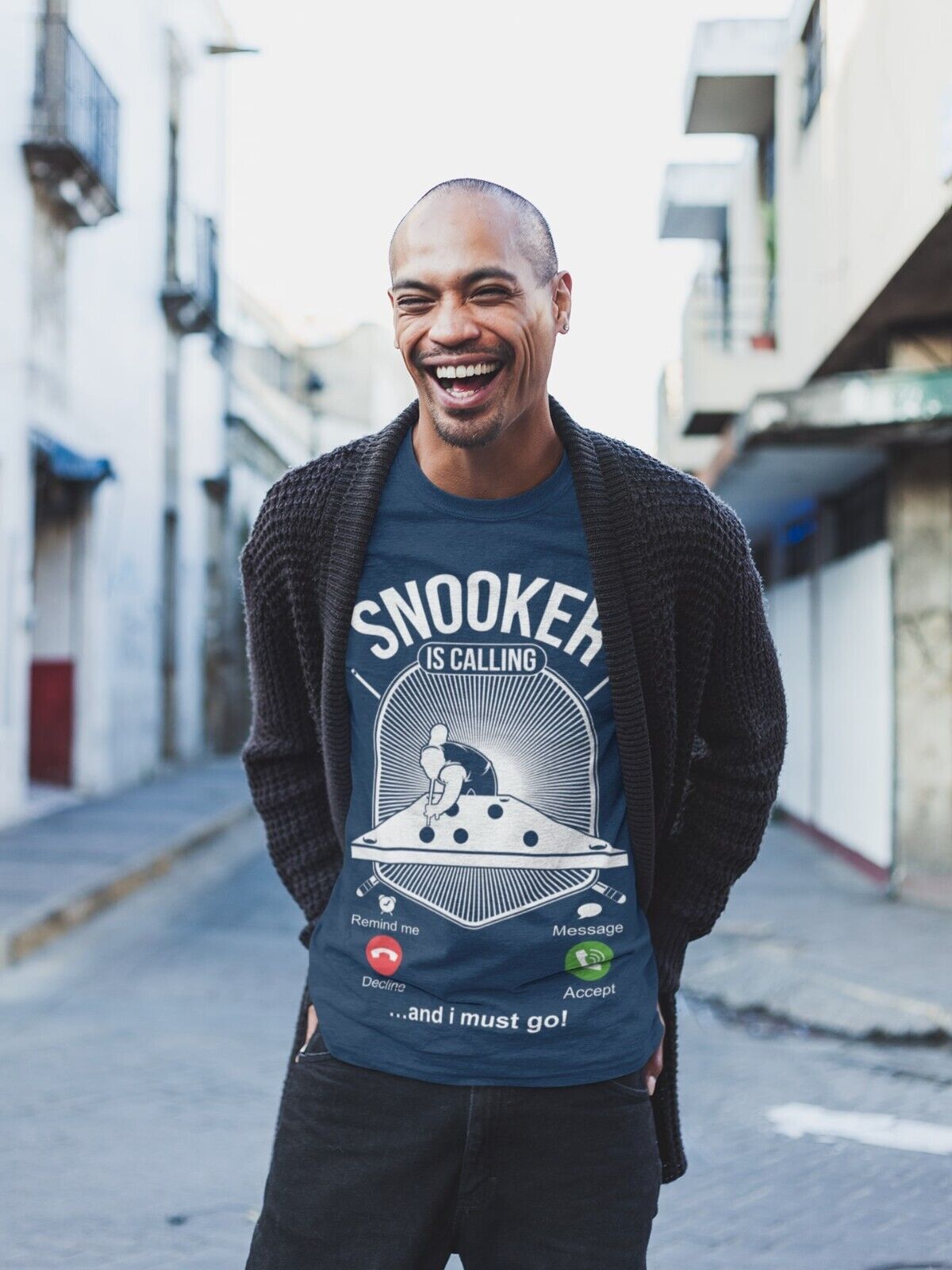 SNOOKER IS CALLING and I Must Go Funny Phone Joke T-Shirt Pot Balls Baize Fan T-Shirt Gift