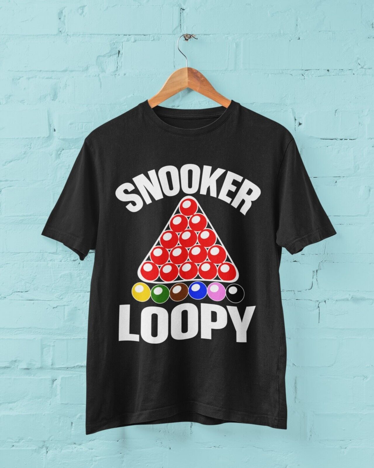 Snooker Loopy T-Shirt Funny Pool Frame Rack Triangle Balls Gift Player Fan T-Shirt