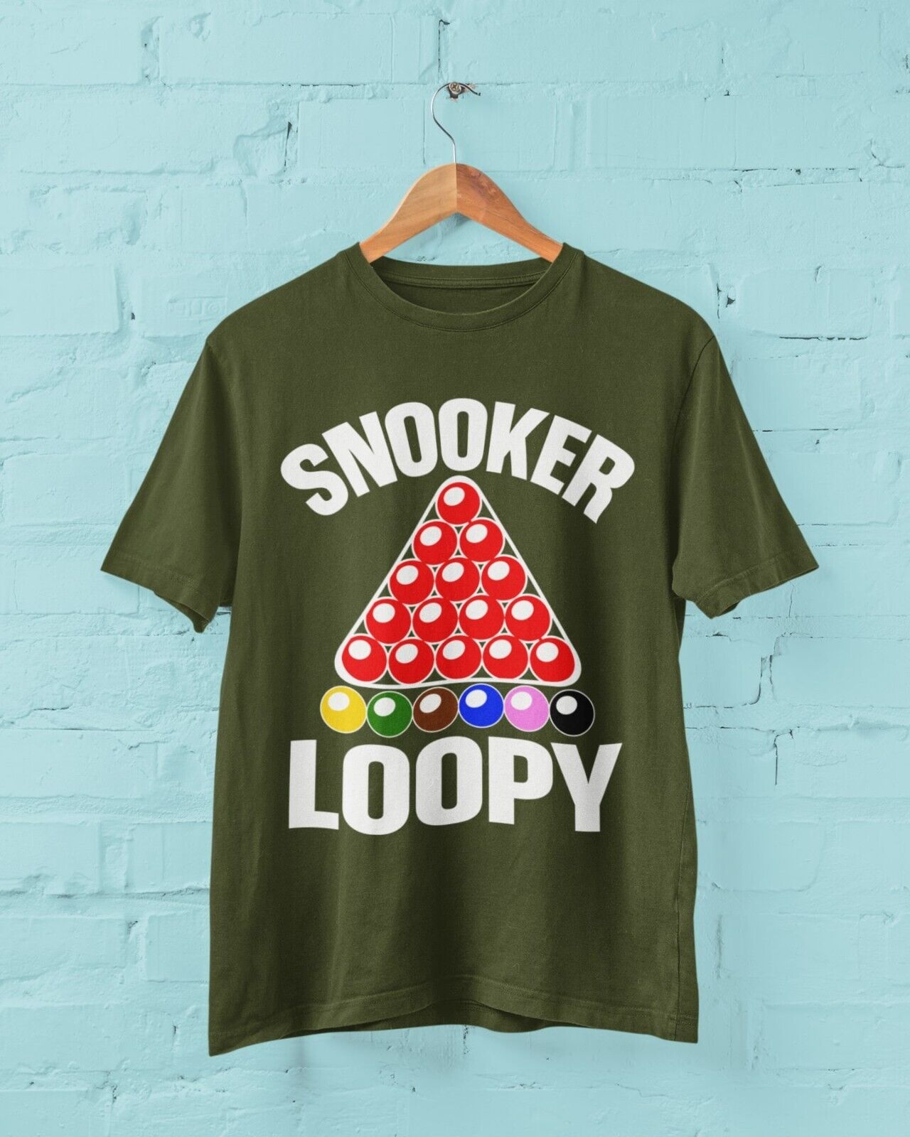 Snooker Loopy T-Shirt Funny Pool Frame Rack Triangle Balls Gift Player Fan T-Shirt