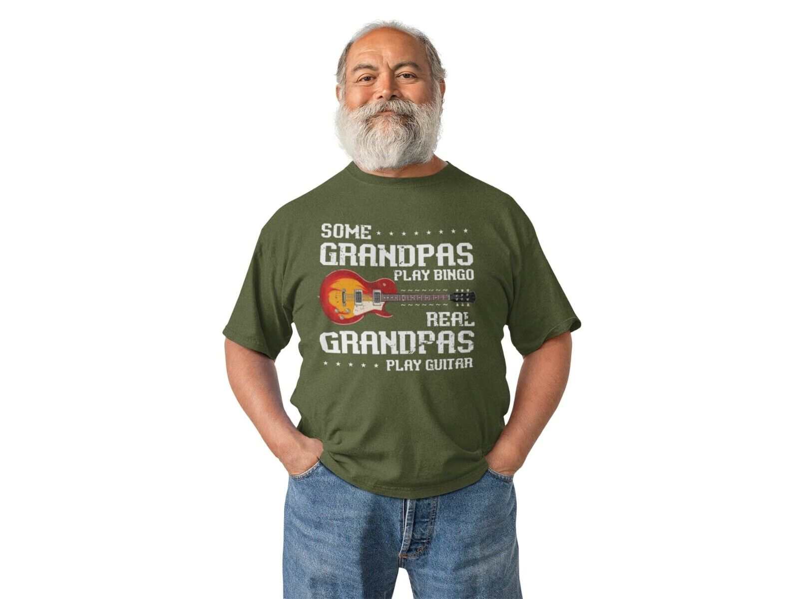 Some Grandpas Play Bingo REAL Grandpa Plays Guitar Funny T-Shirt Granadad Papa T-Shirt Gift