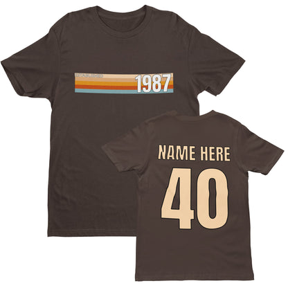 Personalised 40th Birthday T-Shirt - Established 1987 Vintage