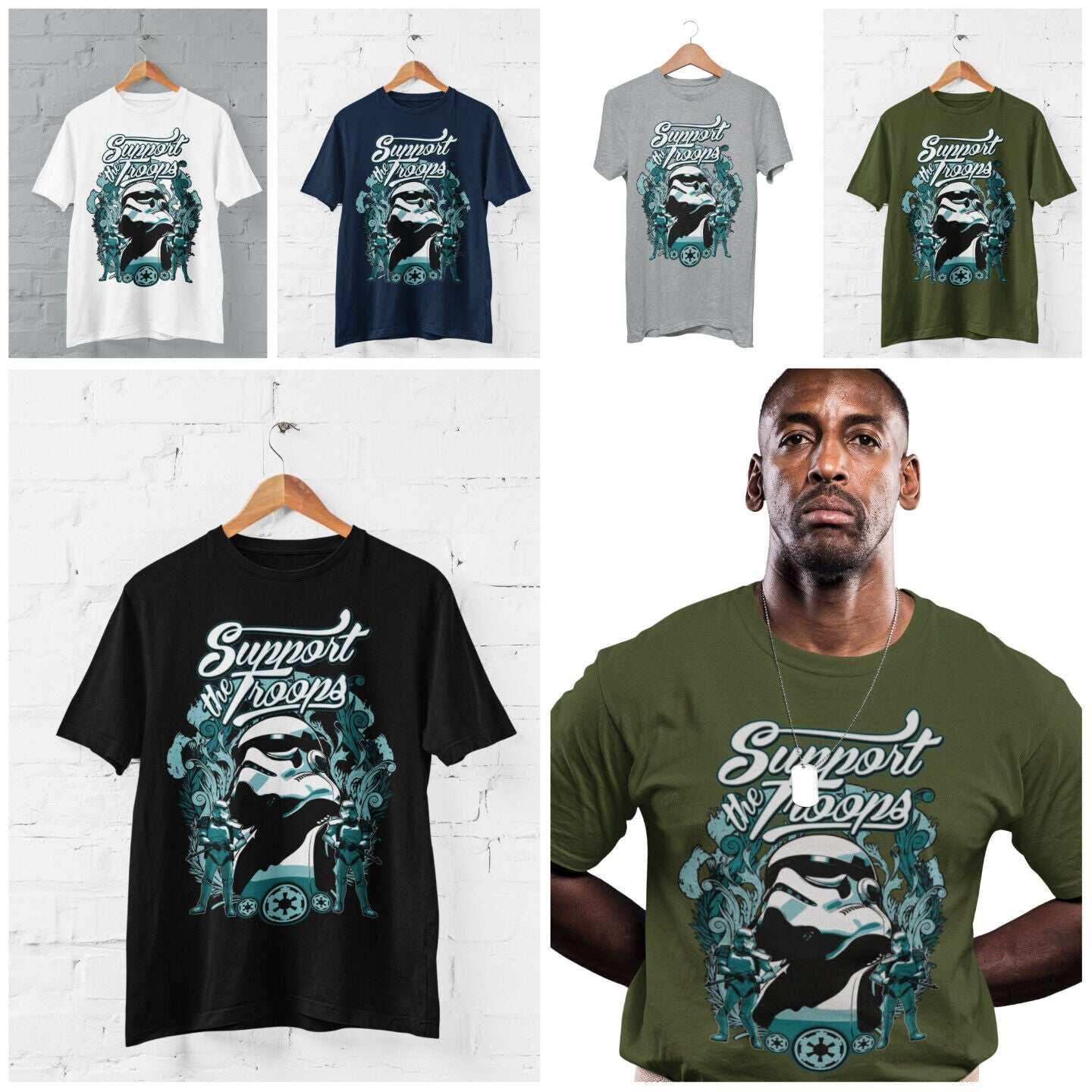 Support The Troops Funny Parody T-Shirt Wars Star Sci Fi Movie Retro Veteran T-Shirt