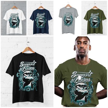 Support The Troops Funny Parody T-Shirt Wars Star Sci Fi Movie Retro Veteran T-Shirt