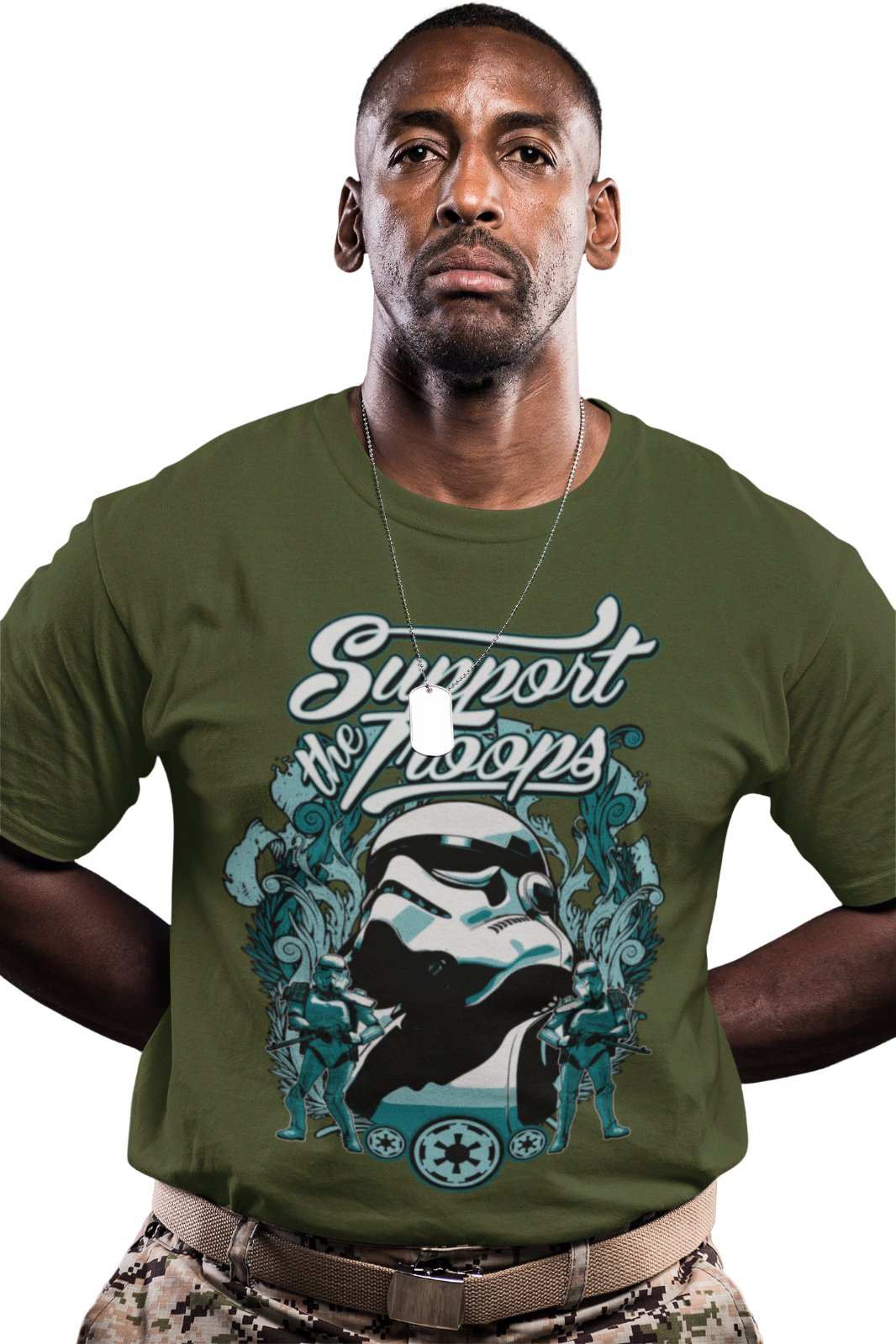 Support The Troops Funny Parody T-Shirt Wars Star Sci Fi Movie Retro Veteran T-Shirt