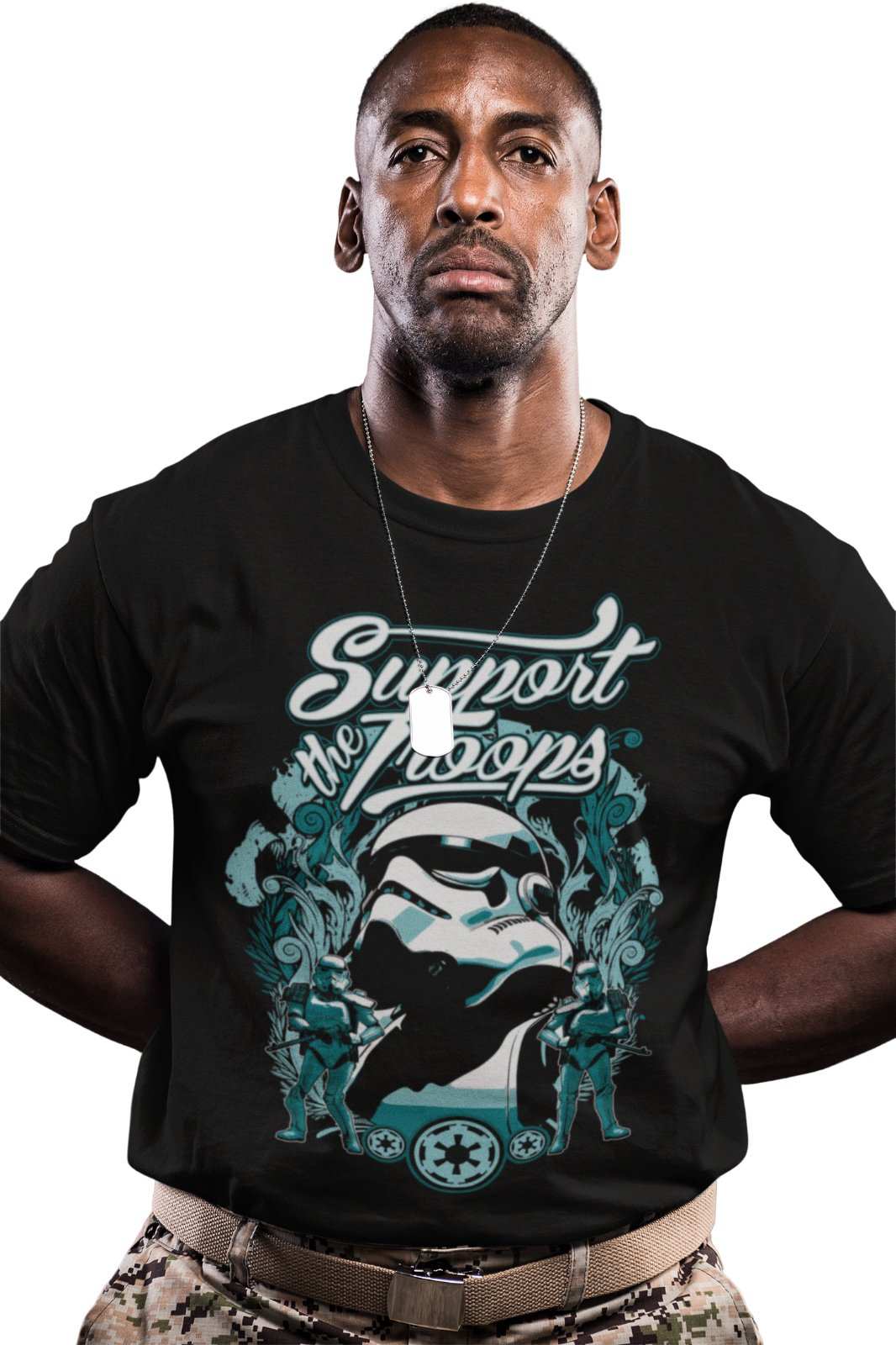 Support The Troops Funny Parody T-Shirt Wars Star Sci Fi Movie Retro Veteran T-Shirt