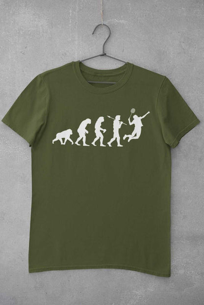 The Evolution of BADMINTON T-Shirt Ape To Man Darwin Funny Top Gift Sport T-Shirt