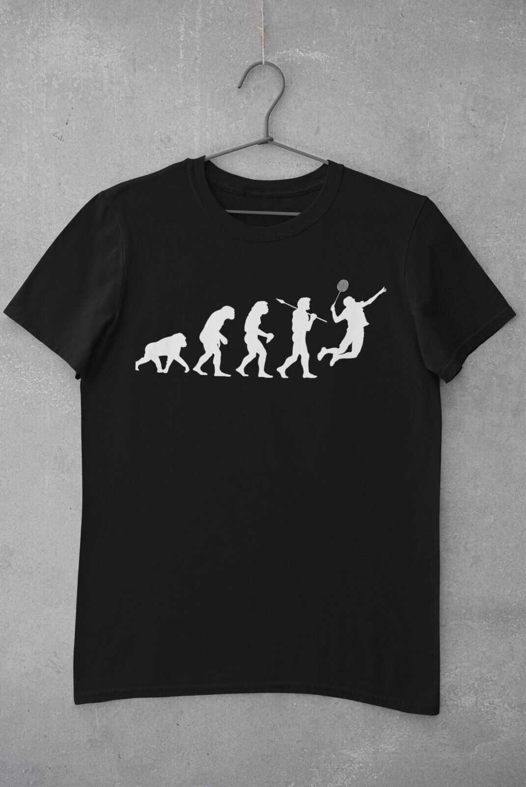 The Evolution of BADMINTON T-Shirt Ape To Man Darwin Funny Top Gift Sport T-Shirt