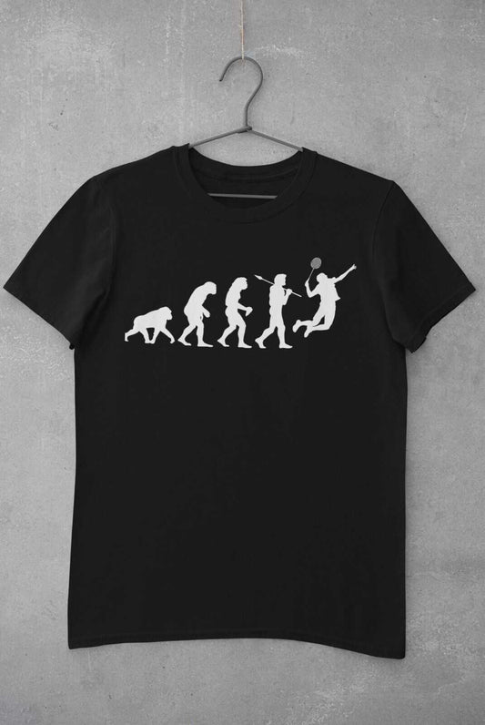 The Evolution of BADMINTON T-Shirt Ape To Man Darwin Funny Top Gift Sport T-Shirt