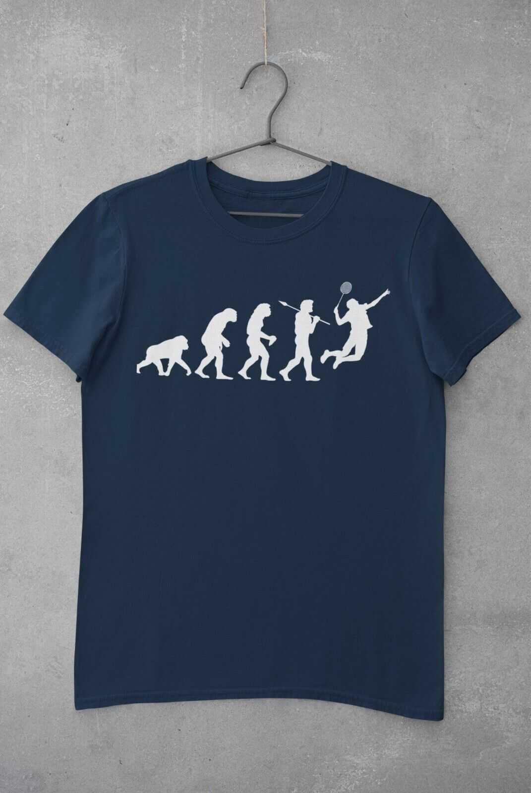 The Evolution of BADMINTON T-Shirt Ape To Man Darwin Funny Top Gift Sport T-Shirt