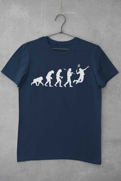 The Evolution of BADMINTON T-Shirt Ape To Man Darwin Funny Top Gift Sport T-Shirt