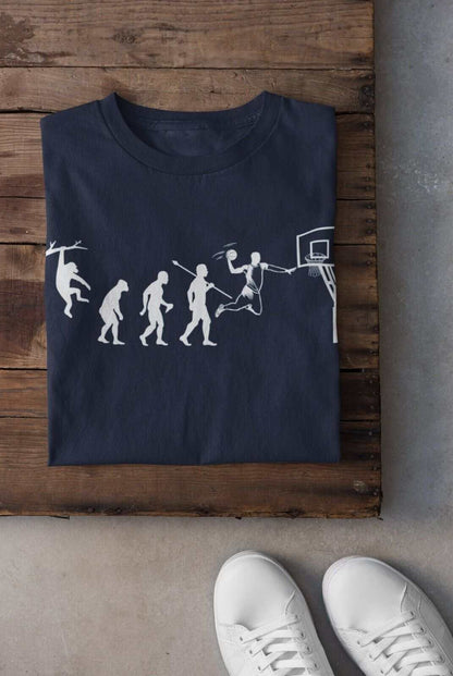 The Evolution Of BASKETBALL T-Shirt Funny Ape To Man Darwin Hoop Gift T-Shirt