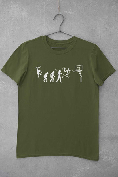 The Evolution Of BASKETBALL T-Shirt Funny Ape To Man Darwin Hoop Gift T-Shirt
