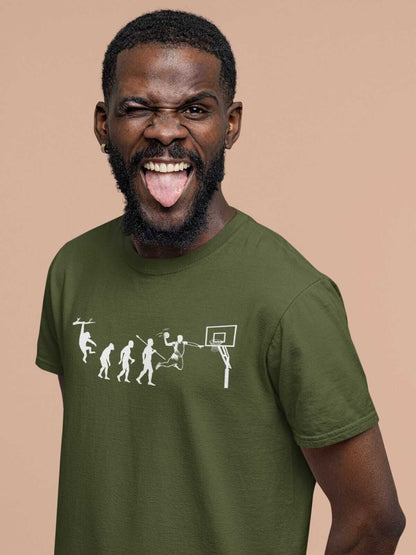 The Evolution Of BASKETBALL T-Shirt Funny Ape To Man Darwin Hoop Gift T-Shirt