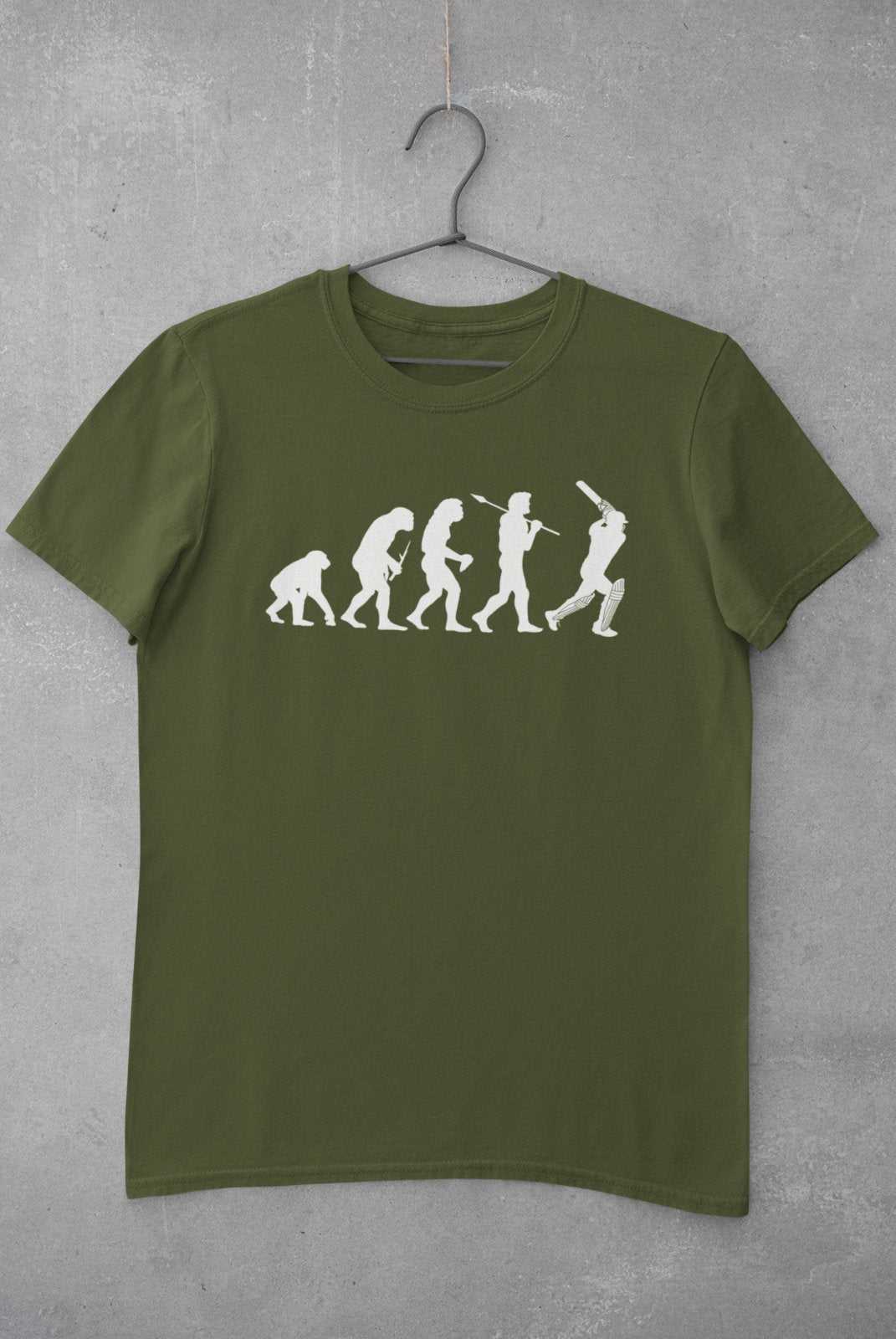 The Evolution of CRICKET T-Shirt Ape To Man Darwin Funny Cricketer Gidt Idea T-Shirt Gift