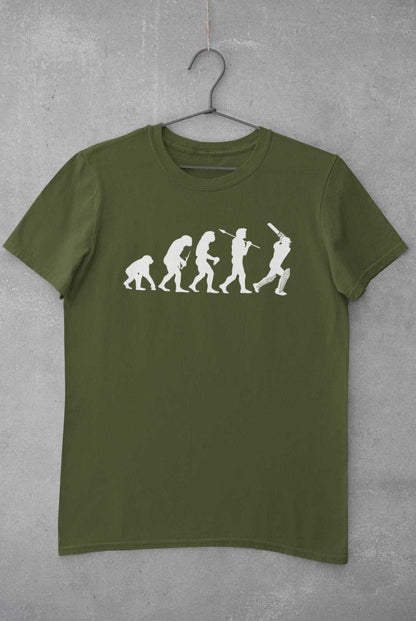 The Evolution of CRICKET T-Shirt Ape To Man Darwin Funny Cricketer Gidt Idea T-Shirt Gift