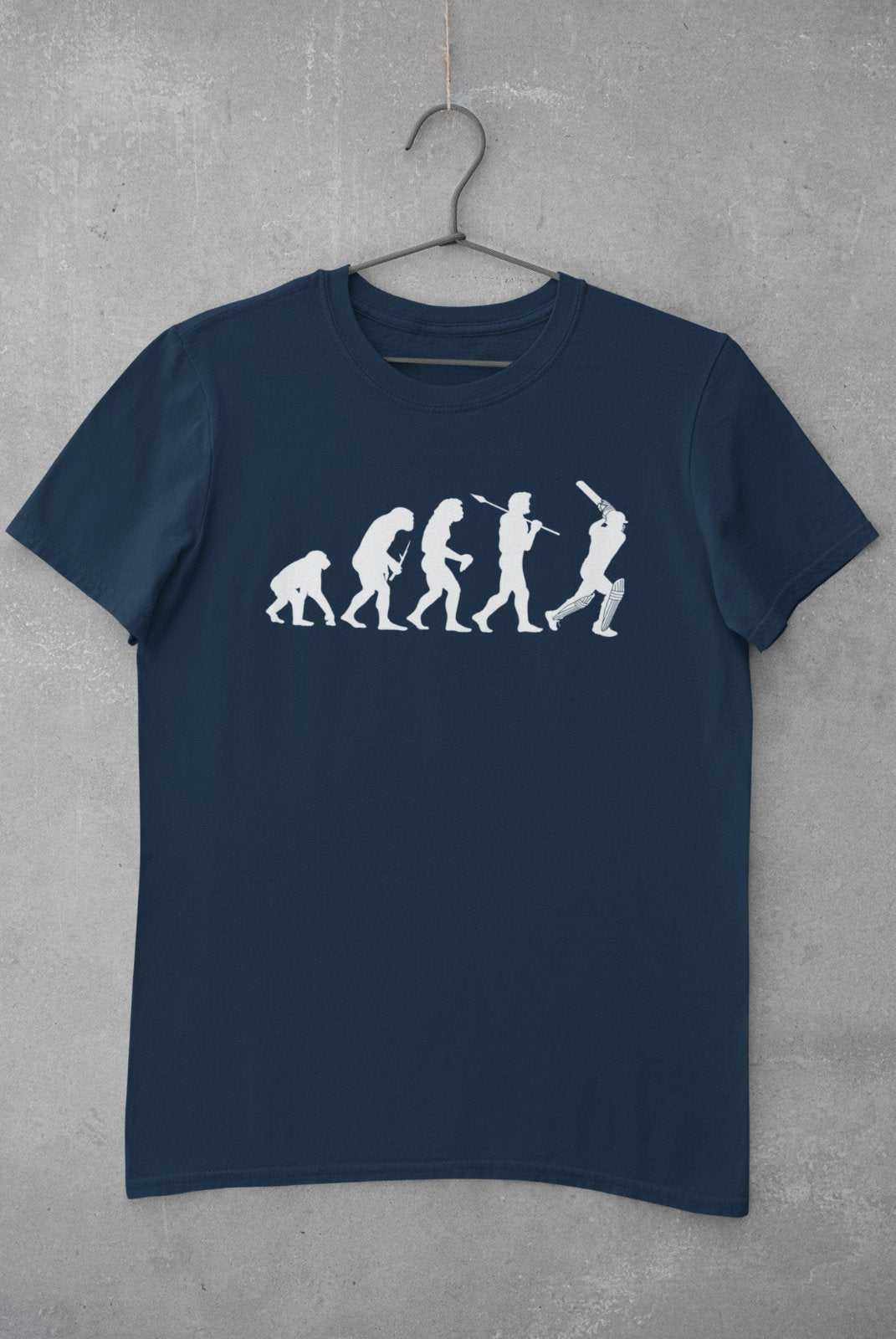 The Evolution of CRICKET T-Shirt Ape To Man Darwin Funny Cricketer Gidt Idea T-Shirt Gift