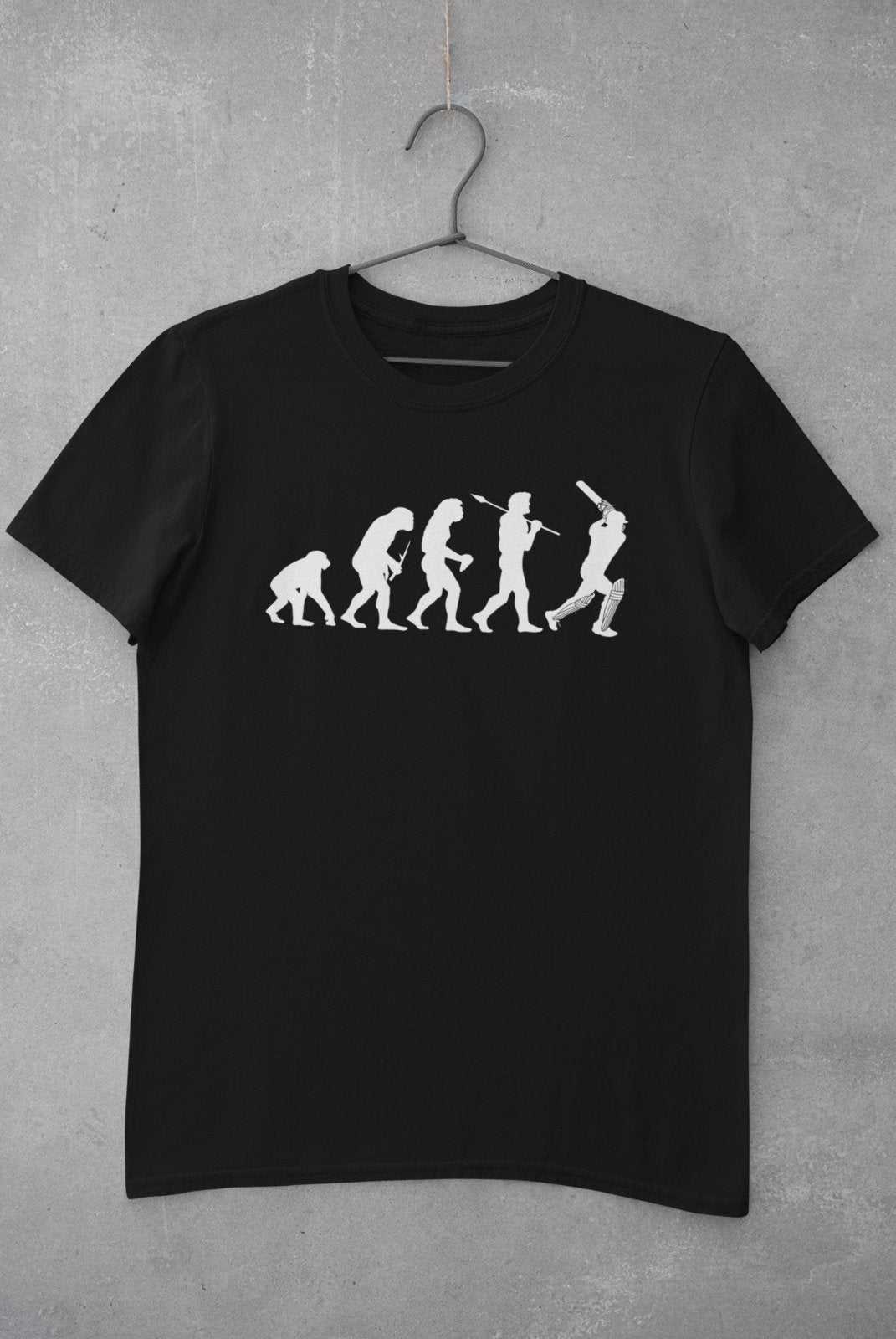 The Evolution of CRICKET T-Shirt Ape To Man Darwin Funny Cricketer Gidt Idea T-Shirt Gift