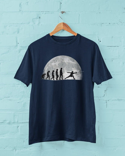 The Evolution of FENCING T-Shirt Allez En - garde Ape To Man Darwin Design Bout T-Shirt