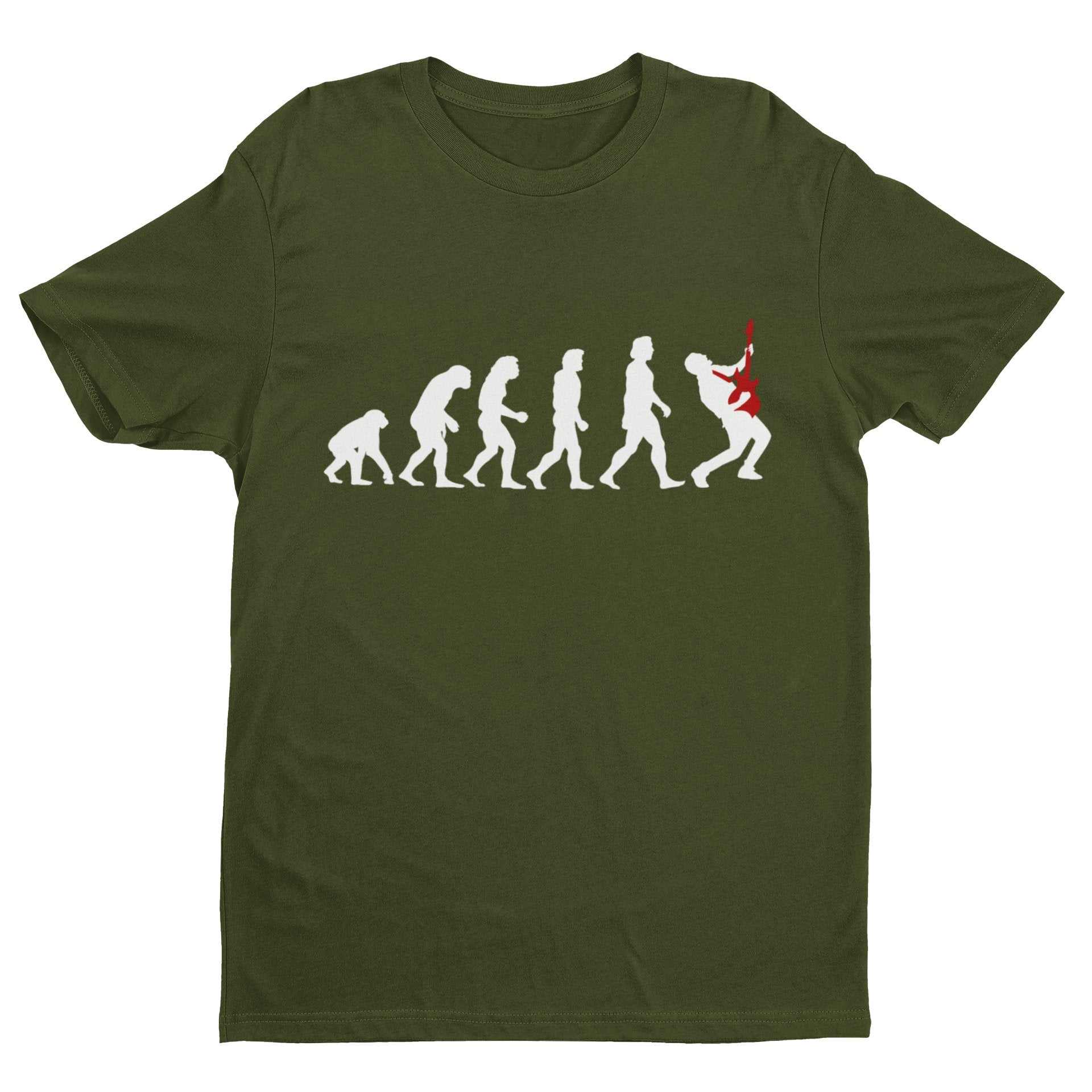 The Evolution Of GUITAR Funny Guitarist T-Shirt Darwin Ape To Man Gift T-Shirt