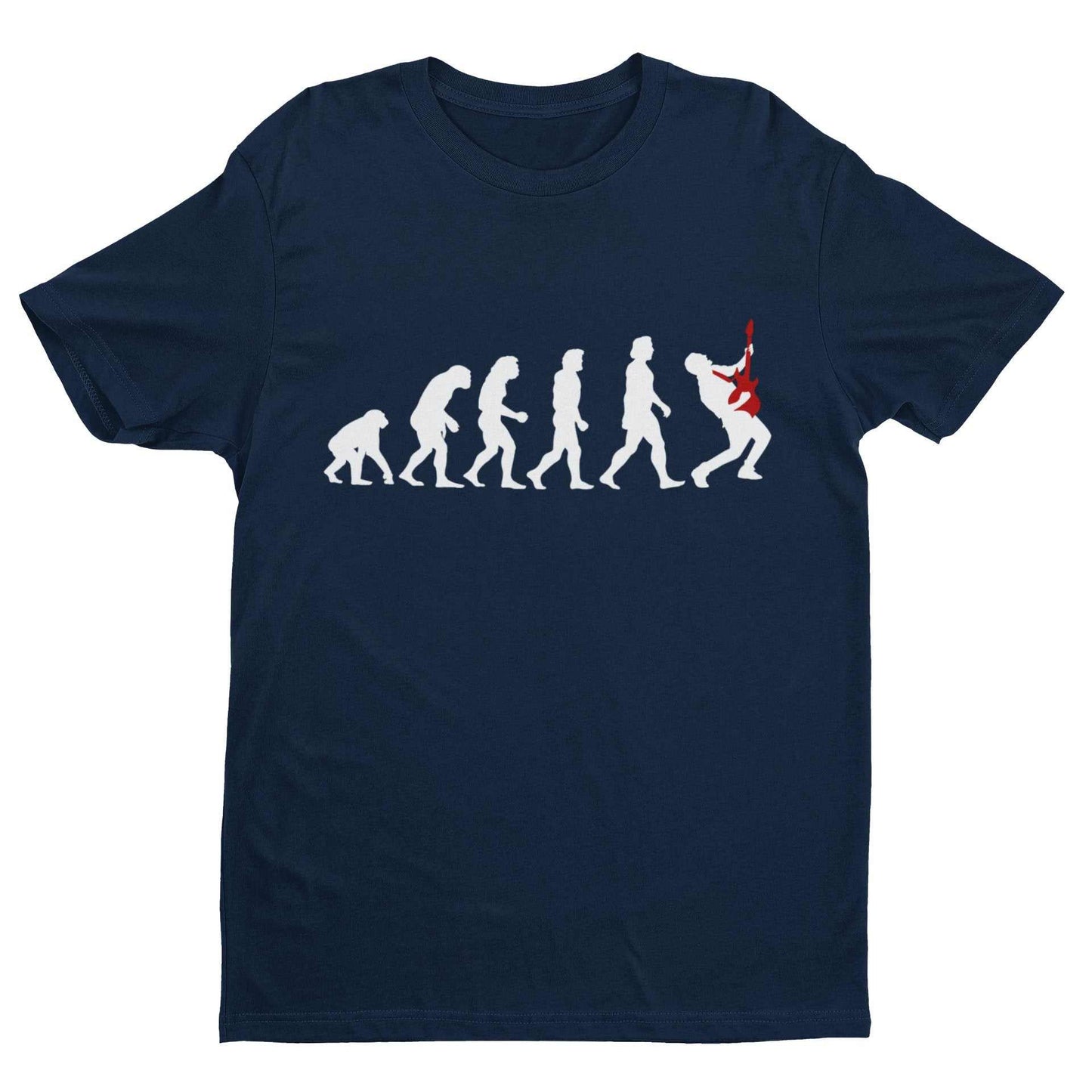 The Evolution Of GUITAR Funny Guitarist T-Shirt Darwin Ape To Man Gift T-Shirt