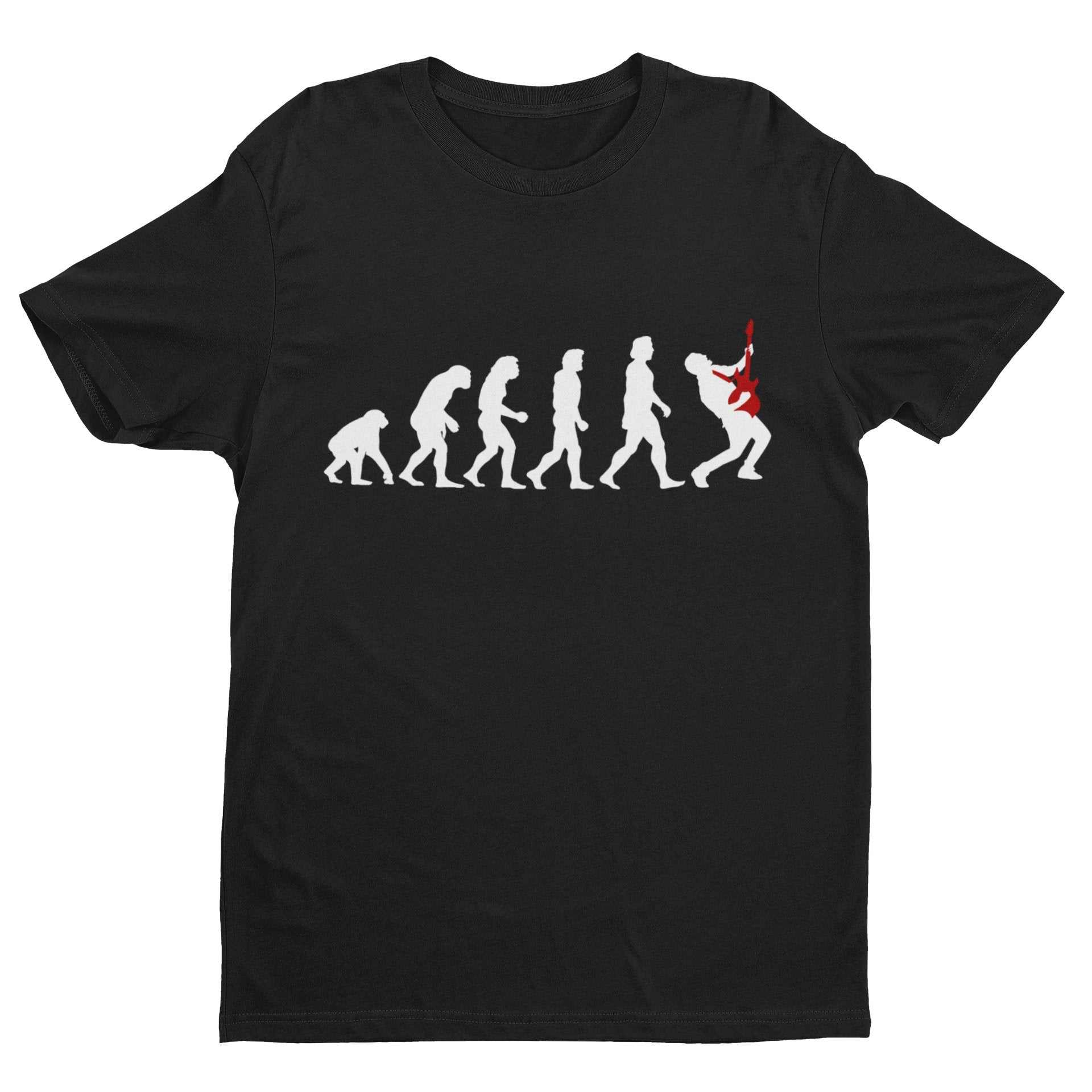 The Evolution Of GUITAR Funny Guitarist T-Shirt Darwin Ape To Man Gift T-Shirt