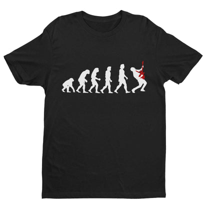 The Evolution Of GUITAR Funny Guitarist T-Shirt Darwin Ape To Man Gift T-Shirt
