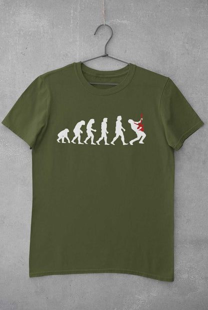 The Evolution Of GUITAR Funny Guitarist T-Shirt Darwin Ape To Man Gift T-Shirt