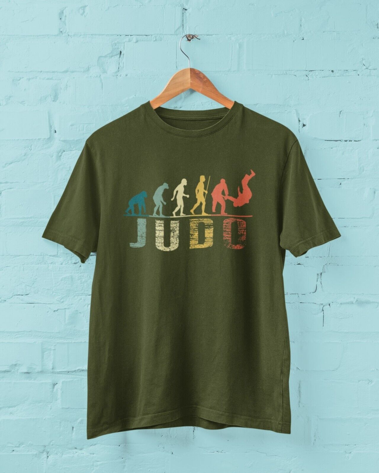 The Evolution of JUDO Funny T-Shirt Ape To Man Darwin Martial Arts Gift T-Shirt