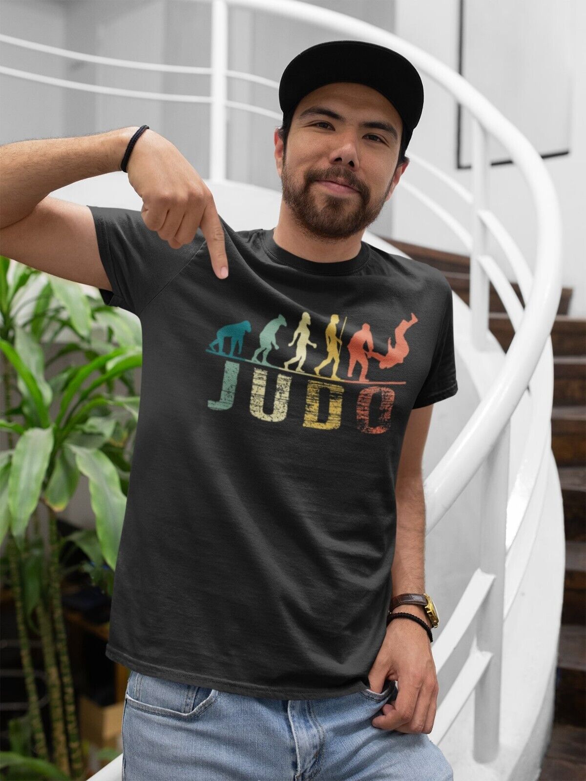 The Evolution of JUDO Funny T-Shirt Ape To Man Darwin Martial Arts Gift T-Shirt