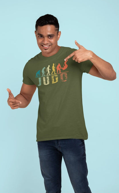 The Evolution of JUDO Funny T-Shirt Ape To Man Darwin Martial Arts Gift T-Shirt