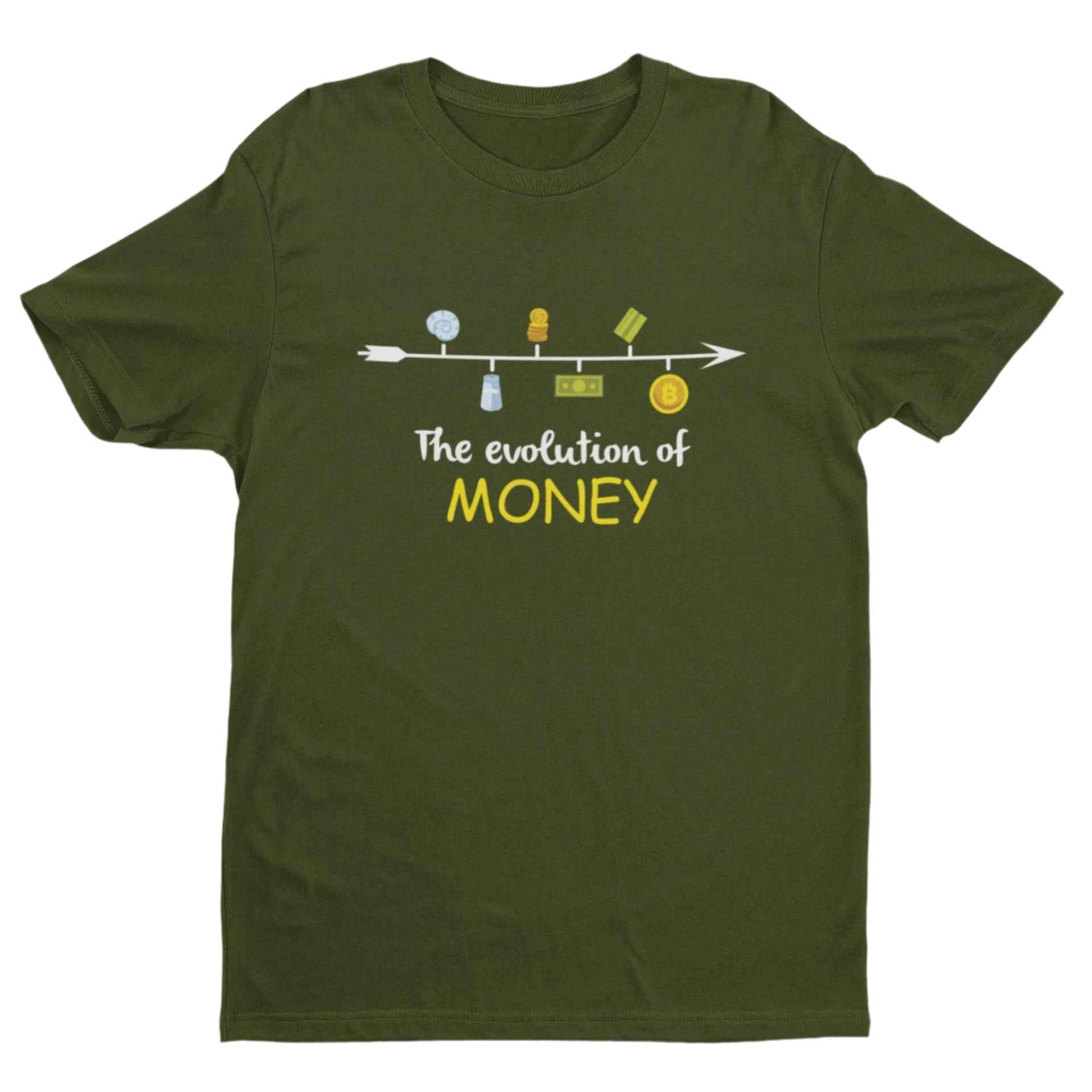 The Evolution of Money Crypto T-Shirt - A Must - Have for Crypto Enthusiasts! T-Shirt