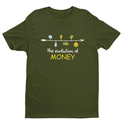 The Evolution of Money Crypto T-Shirt - A Must - Have for Crypto Enthusiasts! T-Shirt