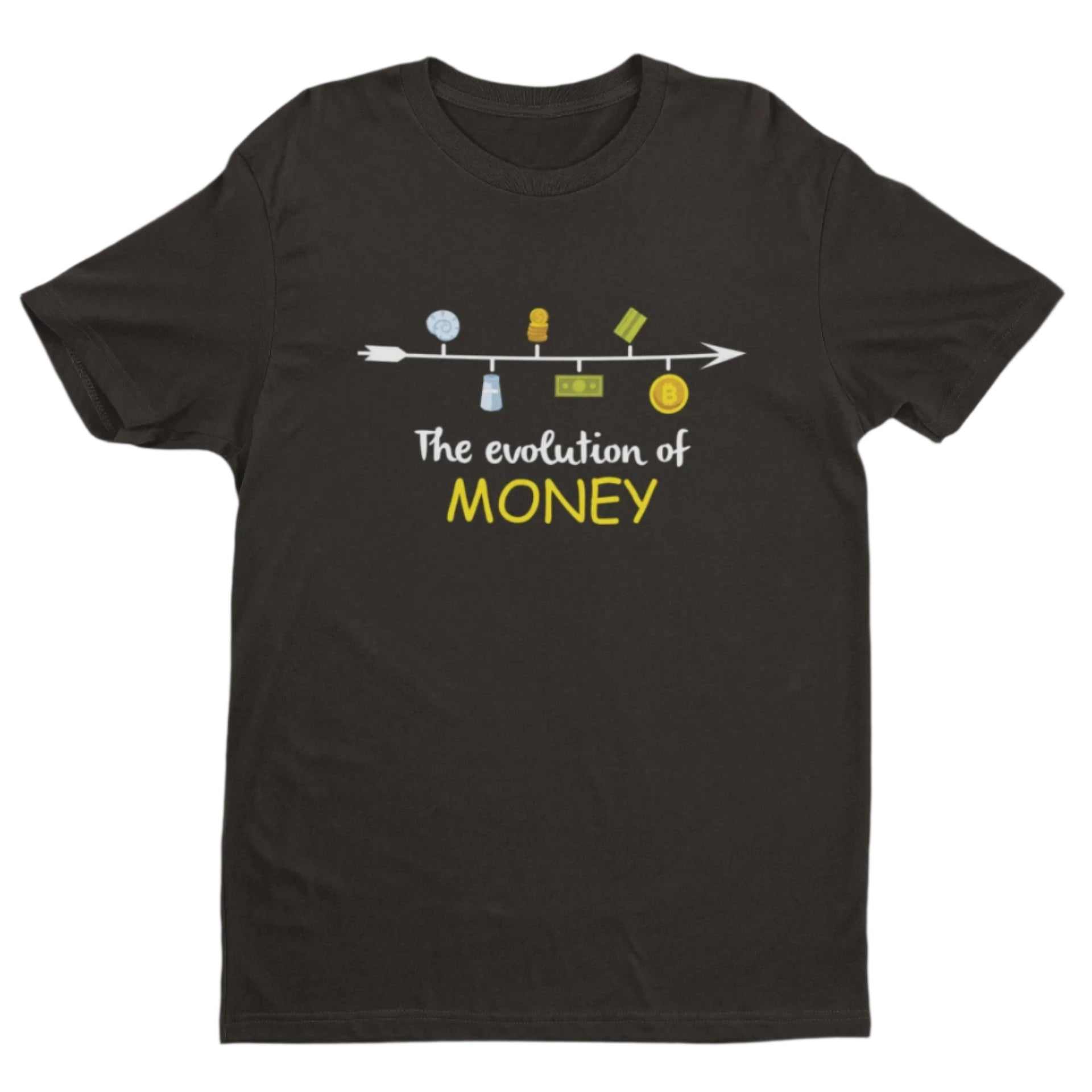 The Evolution of Money Crypto T-Shirt - A Must - Have for Crypto Enthusiasts! T-Shirt