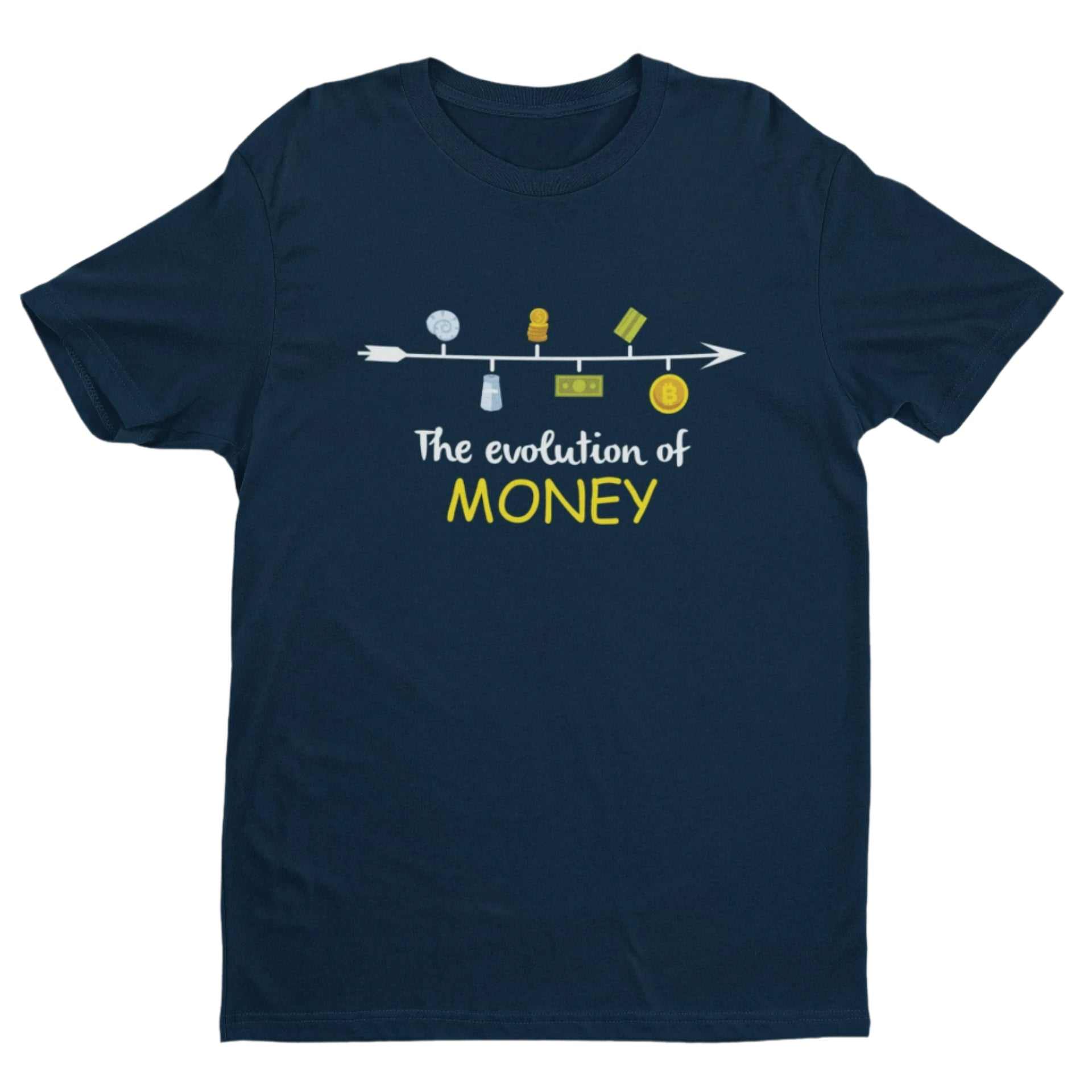 The Evolution of Money Crypto T-Shirt - A Must - Have for Crypto Enthusiasts! T-Shirt