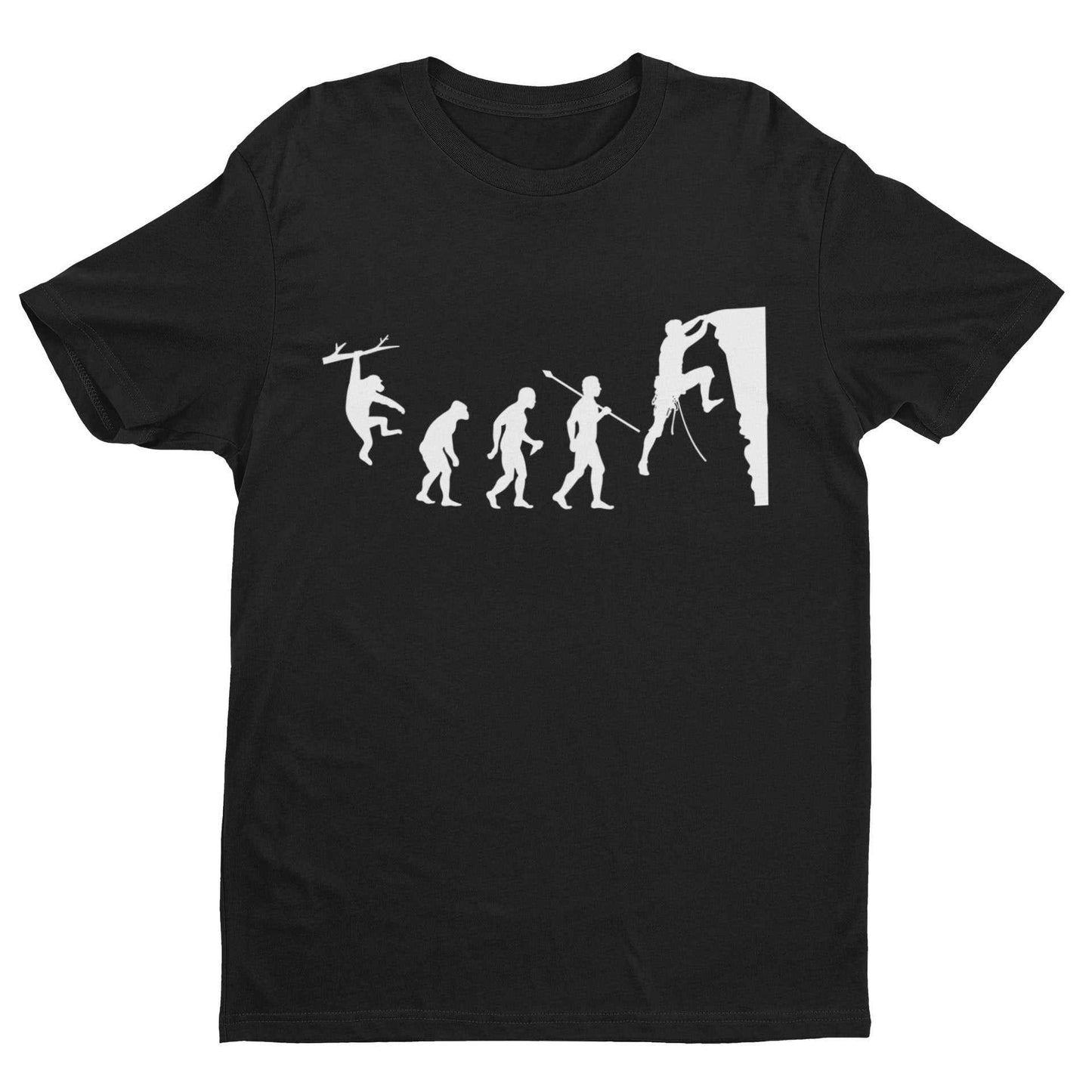 The Evolution of ROCK CLIMBING Ape To Man Climber Gift Mountain Funny Top T-Shirt