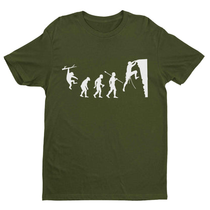 The Evolution of ROCK CLIMBING Ape To Man Climber Gift Mountain Funny Top T-Shirt