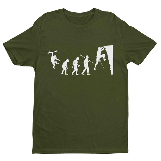 The Evolution of ROCK CLIMBING Ape To Man Climber Gift Mountain Funny Top T-Shirt
