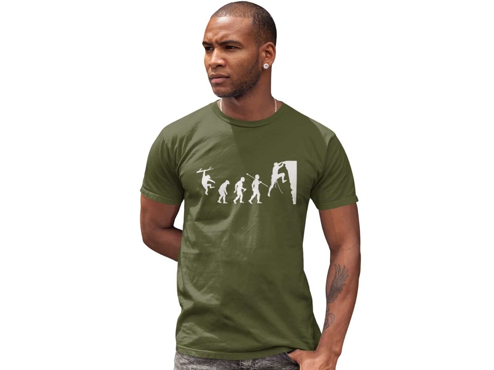 The Evolution of ROCK CLIMBING Ape To Man Climber Gift Mountain Funny Top T-Shirt