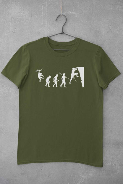 The Evolution of ROCK CLIMBING Ape To Man Climber Gift Mountain Funny Top T-Shirt