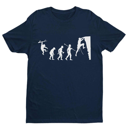 The Evolution of ROCK CLIMBING Ape To Man Climber Gift Mountain Funny Top T-Shirt