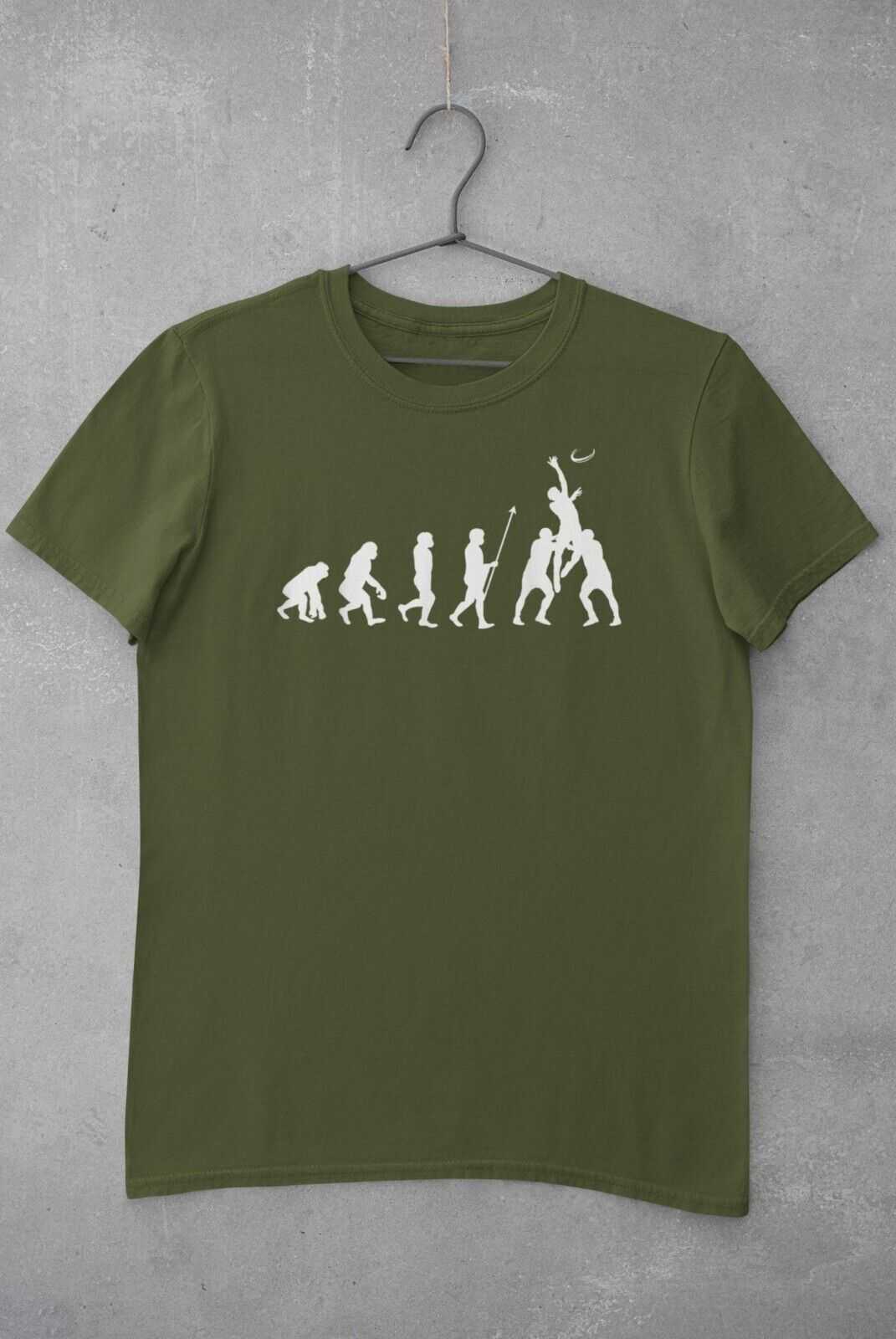 The Evolution of RUGBY T-Shirt Ape To Man Darwin Funny Top Gift Lineout T-Shirt
