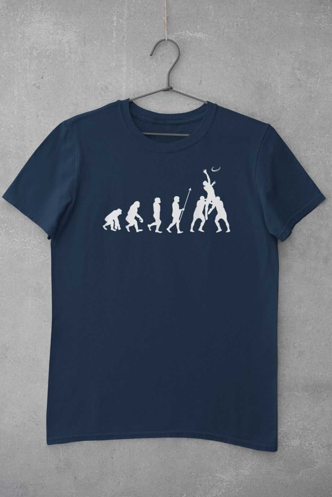The Evolution of RUGBY T-Shirt Ape To Man Darwin Funny Top Gift Lineout T-Shirt
